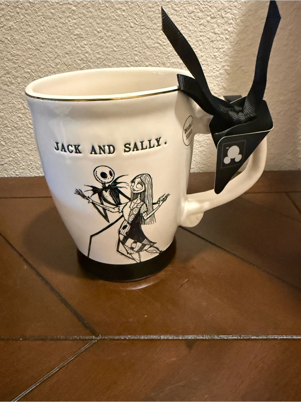 Rae Dunn The Nightmare Before Christmas Mug - Black & White with Gold Rim